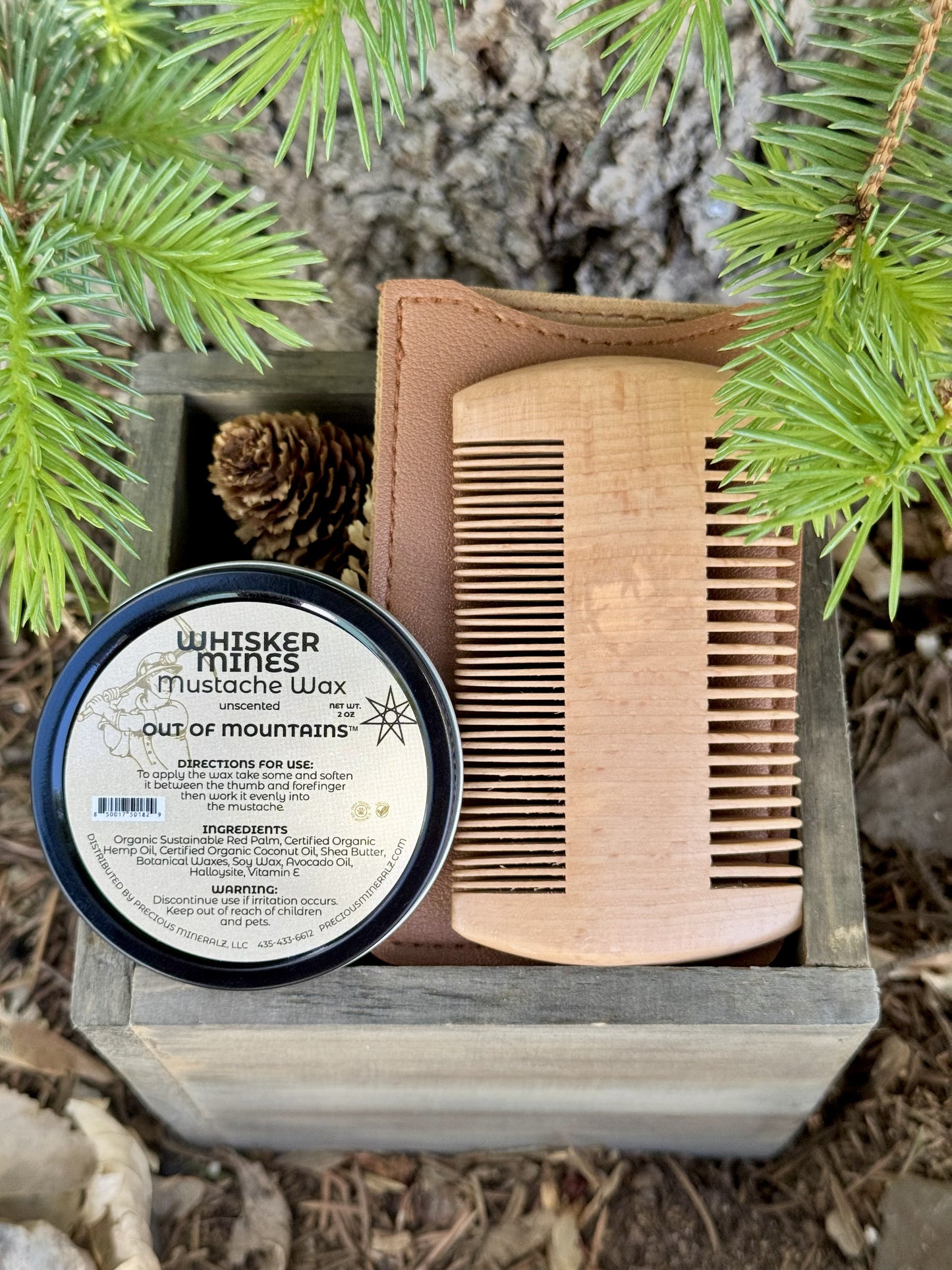 Father's Day Special #1 - Unscented Mustache Wax and Beard/Mustache Comb